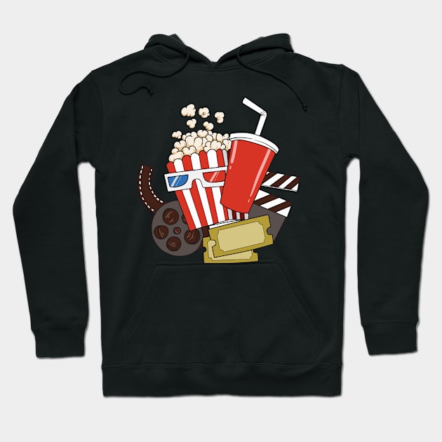 Filmmakers, Cinema and Film Fans Popcorn Design Hoodie by Luxara